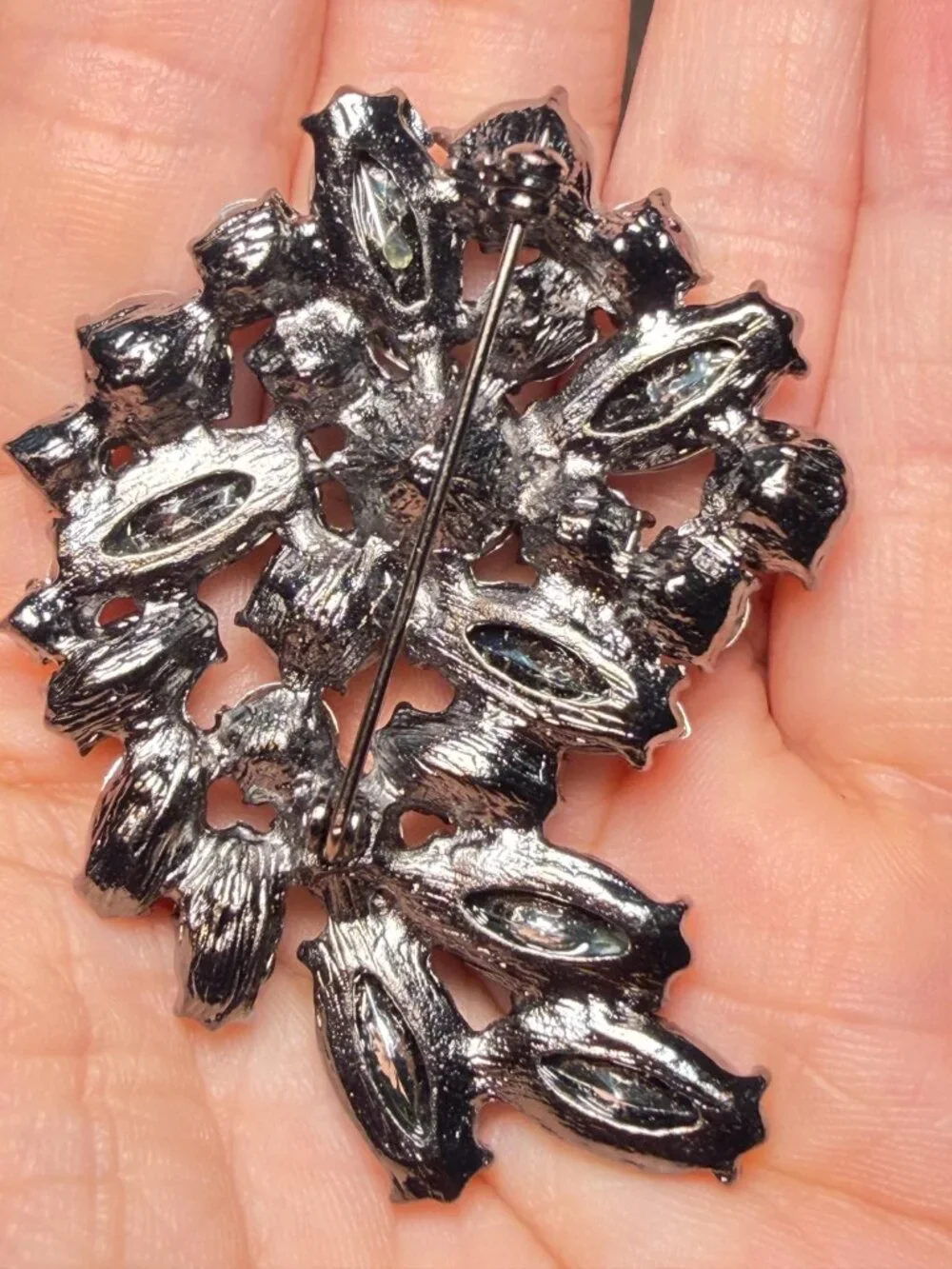 Vintage Rhinestone Flower Brooch Repair Lot Set of 3 Upcycle Craft Jewelry